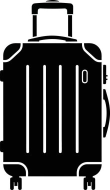 Seyahat konsepti için tekerlekli siyah bavul tasviri