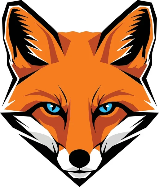 Tilki kafası logosu tasviri modern ve minimalist bir tasarım üzerine izole edilmiştir.