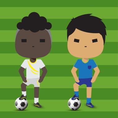 Bir top ile ayakta futbolcu