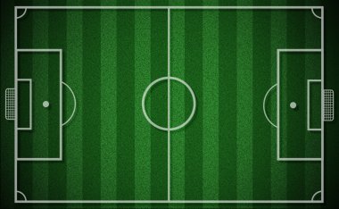 Üst görünümden futbol sahası veya futbol sahası yeşil çimen.