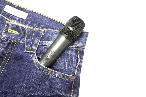 Microphone poche pantalon noir — Photo