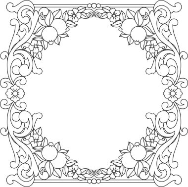 Limonlu zarif barok Akdeniz çerçevesi