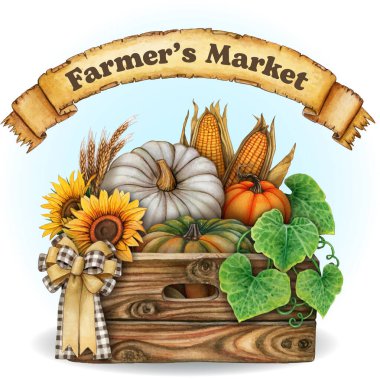 Suluboya el hasadı kabak tarlası kompozisyonu