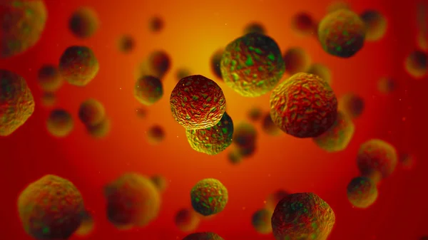 3D рендеринг бактерий вируса или микроорганизмов клетки под микроскопом . — стоковое фото