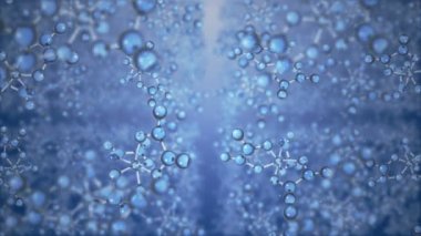 3D render uçuş moleküler yapısı veya nanostructure yoluyla