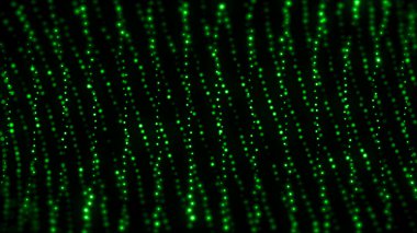 3D render soyut dijital parçacıklar nokta siyah zemin üzerine