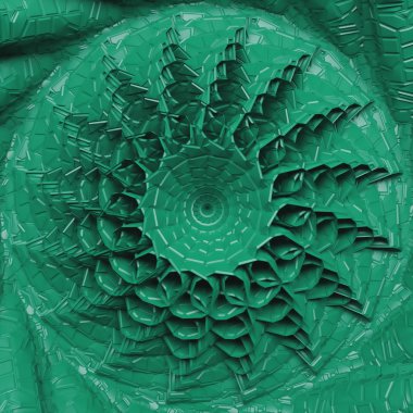 3D render soyut bükülmüş yüzey.