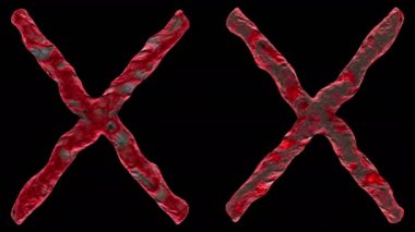 3d siyah arka plan üzerinde Kromozom X işlemek.