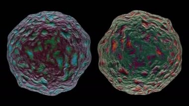 3d siyah arka plan üzerinde izole bakteri virüsü render.