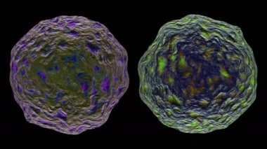 3d siyah arka plan üzerinde izole bakteri virüsü render.