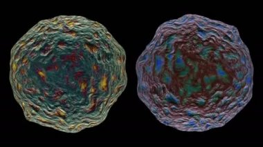 3d siyah arka plan üzerinde izole bakteri virüsü render.