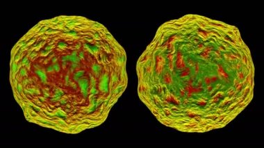 3d siyah arka plan üzerinde izole bakteri virüsü render.