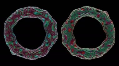 3d siyah arka plan üzerinde izole bakteri virüsü render.