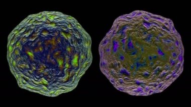 3d siyah arka plan üzerinde izole bakteri virüsü render.