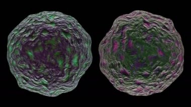 3d siyah arka plan üzerinde izole bakteri virüsü render.