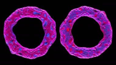 3d siyah arka plan üzerinde izole bakteri virüsü render.