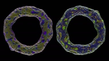 3d siyah arka plan üzerinde izole bakteri virüsü render.