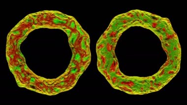 3d siyah arka plan üzerinde izole bakteri virüsü render.