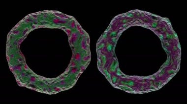 3d siyah arka plan üzerinde izole bakteri virüsü render.