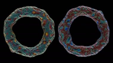 3d siyah arka plan üzerinde izole bakteri virüsü render.