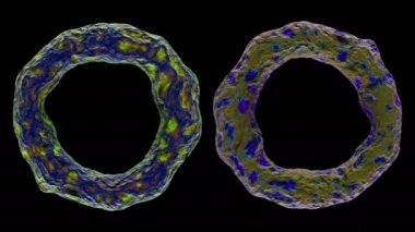 3d siyah arka plan üzerinde izole bakteri virüsü render.