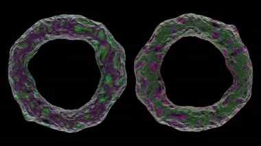 3d siyah arka plan üzerinde izole bakteri virüsü render.