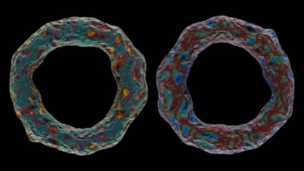 3D рендеринг бактерий вирус изолирован на черном фоне . — стоковое видео