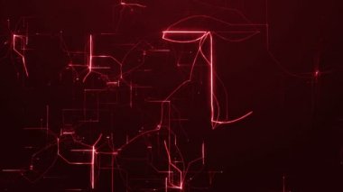 3D render arka plan ile Techlines