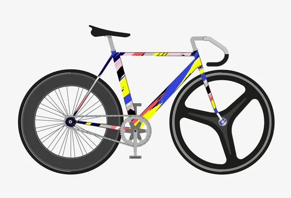 Flat fixed gear fiets vectorillustratie — Stockvector