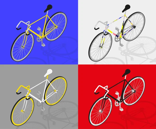 Ilustración isométrica vector bicicleta engranaje fijo — Archivo Imágenes Vectoriales
