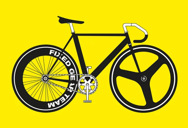 Flat fixed gear fiets vectorillustratie — Stockvector