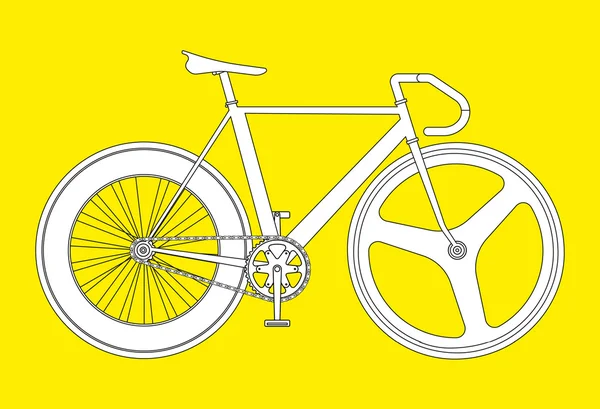 Ilustração de vetor de bicicleta de engrenagem fixa plana — Vetor de Stock