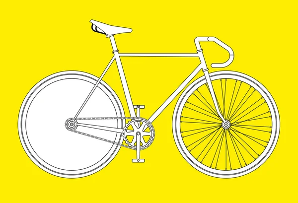 Flat fixed gear fiets vectorillustratie — Stockvector