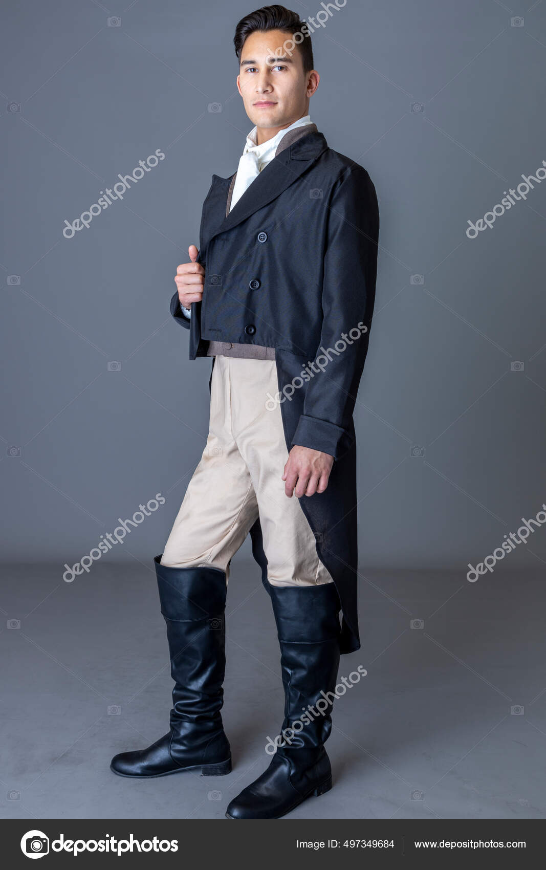 Regency Gentleman Standing Studio Backdrop Stock Photo by ©kathysg
