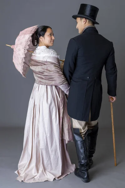 Regency Couple Walking Together — Stock Photo, Image