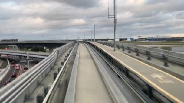 Tampa Bay Florida Dicembre 2020 Sella Treno Transito Aeroportuale Terminal — Video Stock