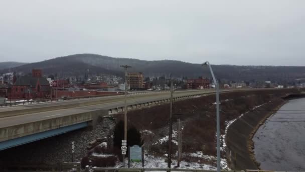 Une Vue Sur Ville Bradford Pennsylvanie Signe Bienvenue — Video