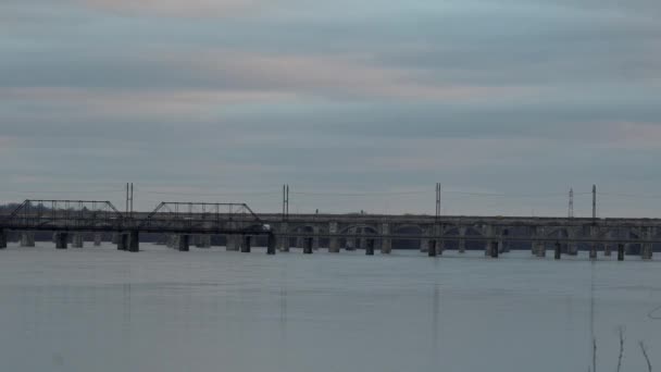 Muchos Puentes Sobre Río Susquehanna Cerca Harrisburg Pensilvania — Vídeos de Stock