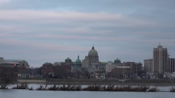 Harrisburg Pennsylvania Ιανουαρίου 2021 Άποψη Της Κρατικής Πρωτεύουσας Του Harrisburg — Αρχείο Βίντεο