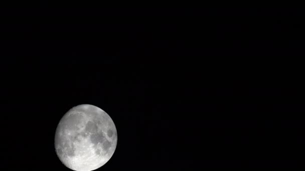 Ein Zeitraffer Dem Der Mond Durch Das Schwarz Des Nachthimmels — Stockvideo