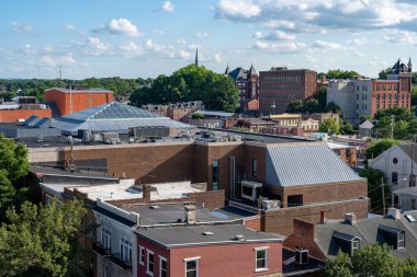 Pensilvanya 'daki Lancaster şehrinin yüksek açılı görüntüsü.