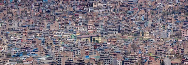 A panorama of the population density of the Kathmandu Valley city of Nepal.