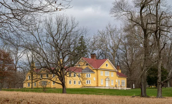 Honeybrook Pensylvánie Prosince 2020 Zámek Hibernia Pod Nadýchanými Mraky Modré — Stock fotografie