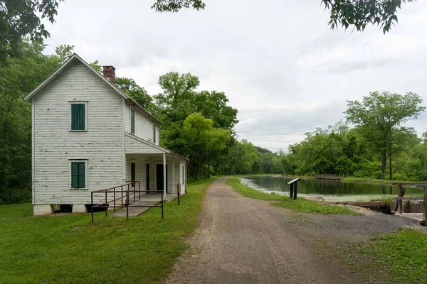 Das Haus Der Schleusenwärter Von Cheasapeak Und Ohio Canal Der — Stockfoto