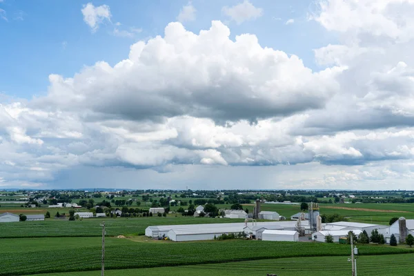 Lancaster Pennsylvania 2021 Július Kilátás Dél Lancaster Megye Gördülő Mezőgazdasági — Stock Fotó