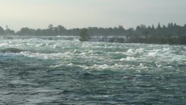 Utsikt Över Forsen Vid Niagarafloden Strax Ovanför Niagarafallen — Stockvideo