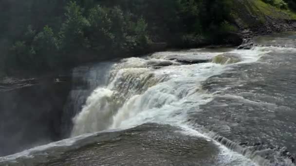 Letchworth Eyalet Parkı Ndaki Yukarı Şelale — Stok video