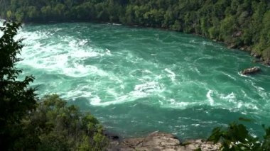 Şelalenin altındaki Niagara Nehri 'ndeki girdabın yüksek açılı görüntüsü..