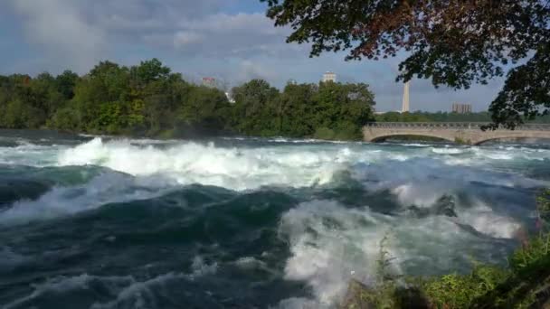 Danger Des Rapides Rapides Sur Rivière Niagara Dessus Des Chutes — Video