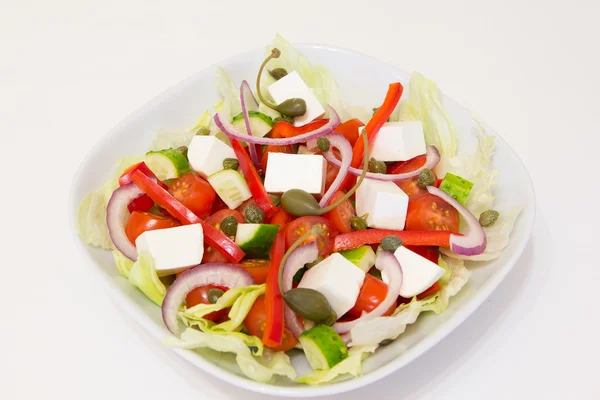 Salada grega com alcaparras — Fotografia de Stock